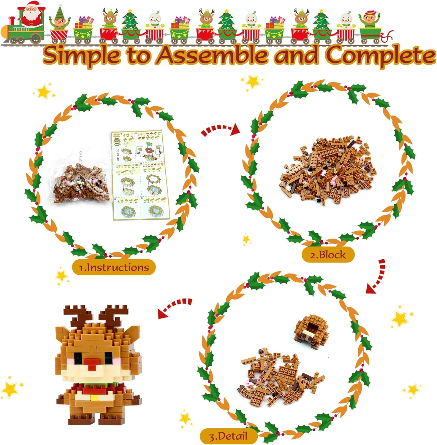 24 Pieces Advent Calendar 2025 Mini Building Blocks