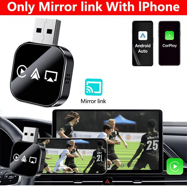 ⏳ 2026 Upgrade 3 in 1 Screen Mirror iOS Phone, wired to wireless Carplay adapter