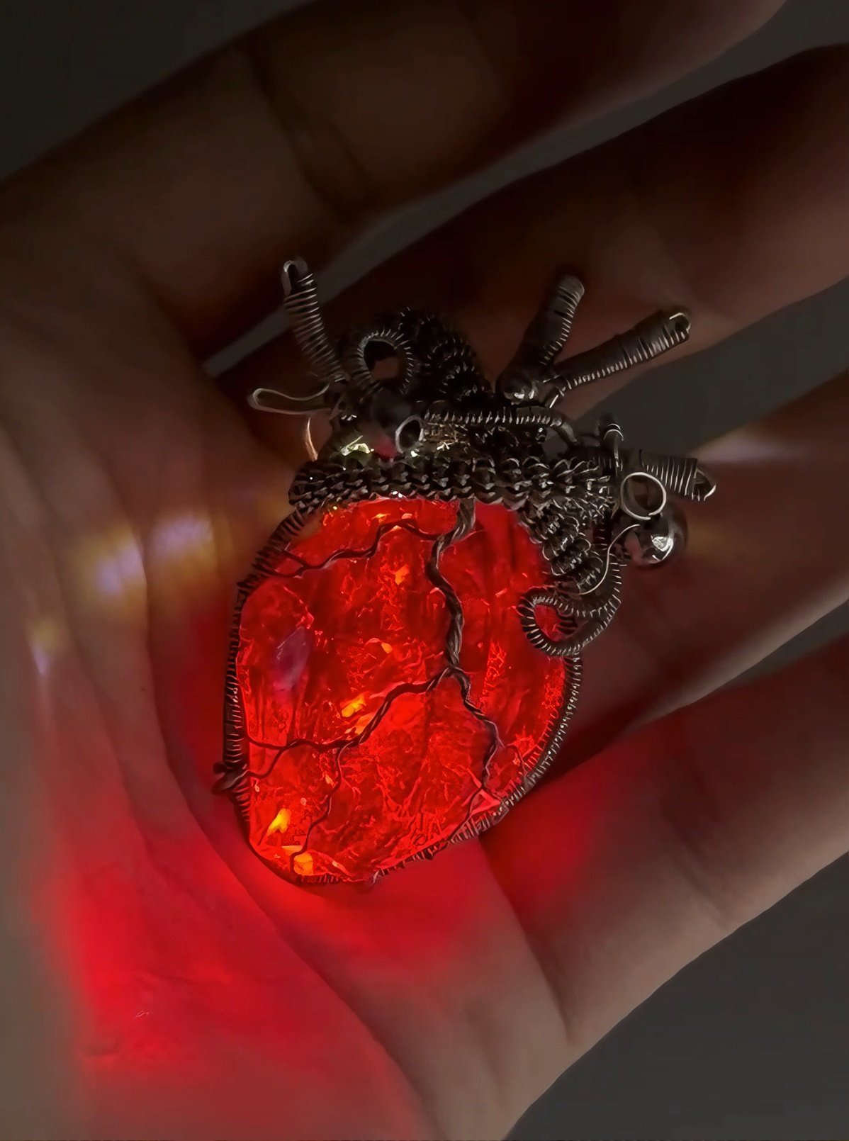 ✨New "Heartbeat" Statement Piece — Breathing Handmade Crystal Heart Necklace🫀