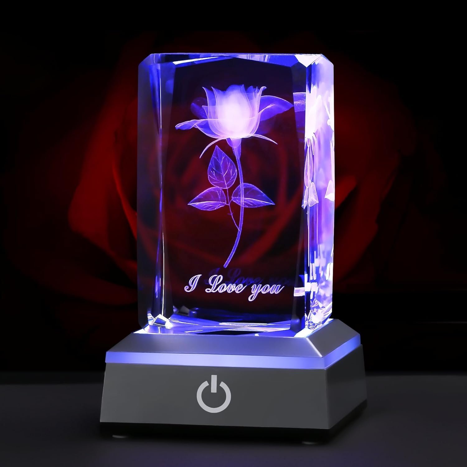 ✨3D Rose Crystal Lamp LED Multicolor NightLight Up
