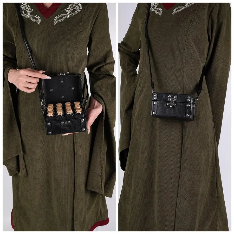 🧪Steampunk Magic Twelve Bottles Alchemy Box & straps