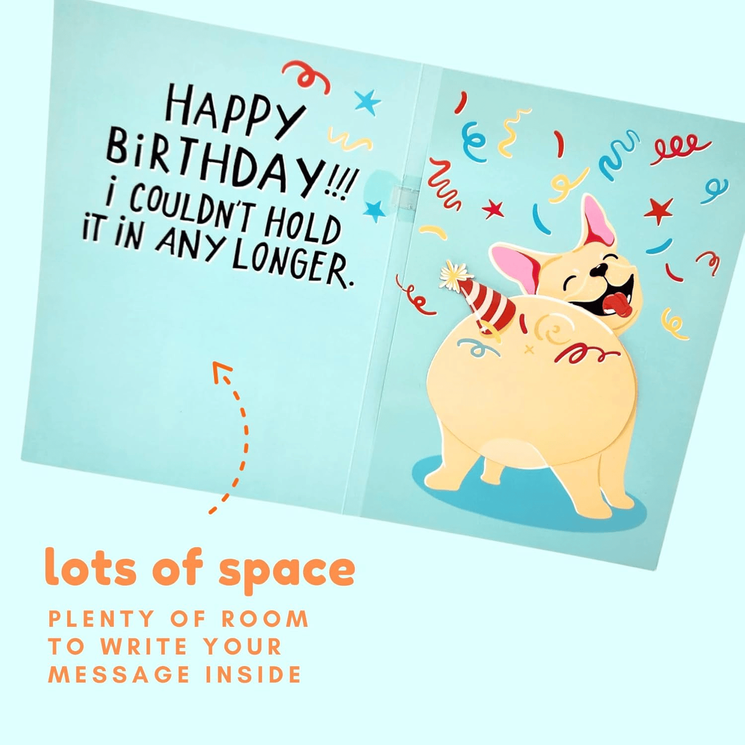 Farting Dog Birthday Card - Funny Birthday Card for Men Women Kids