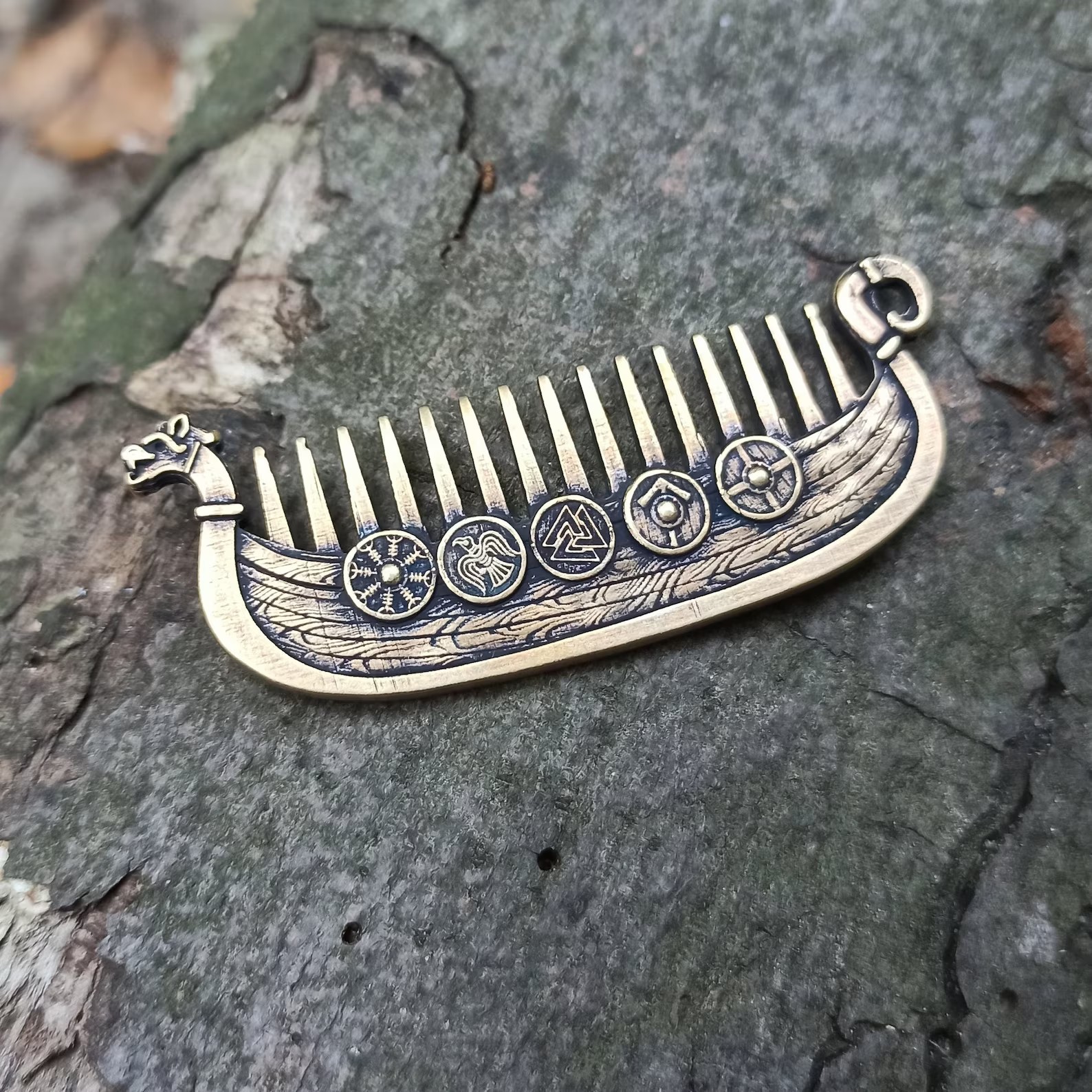 ⚔️ Viking Drakkar Beard Comb | Hand-Cast Metal 🛡️