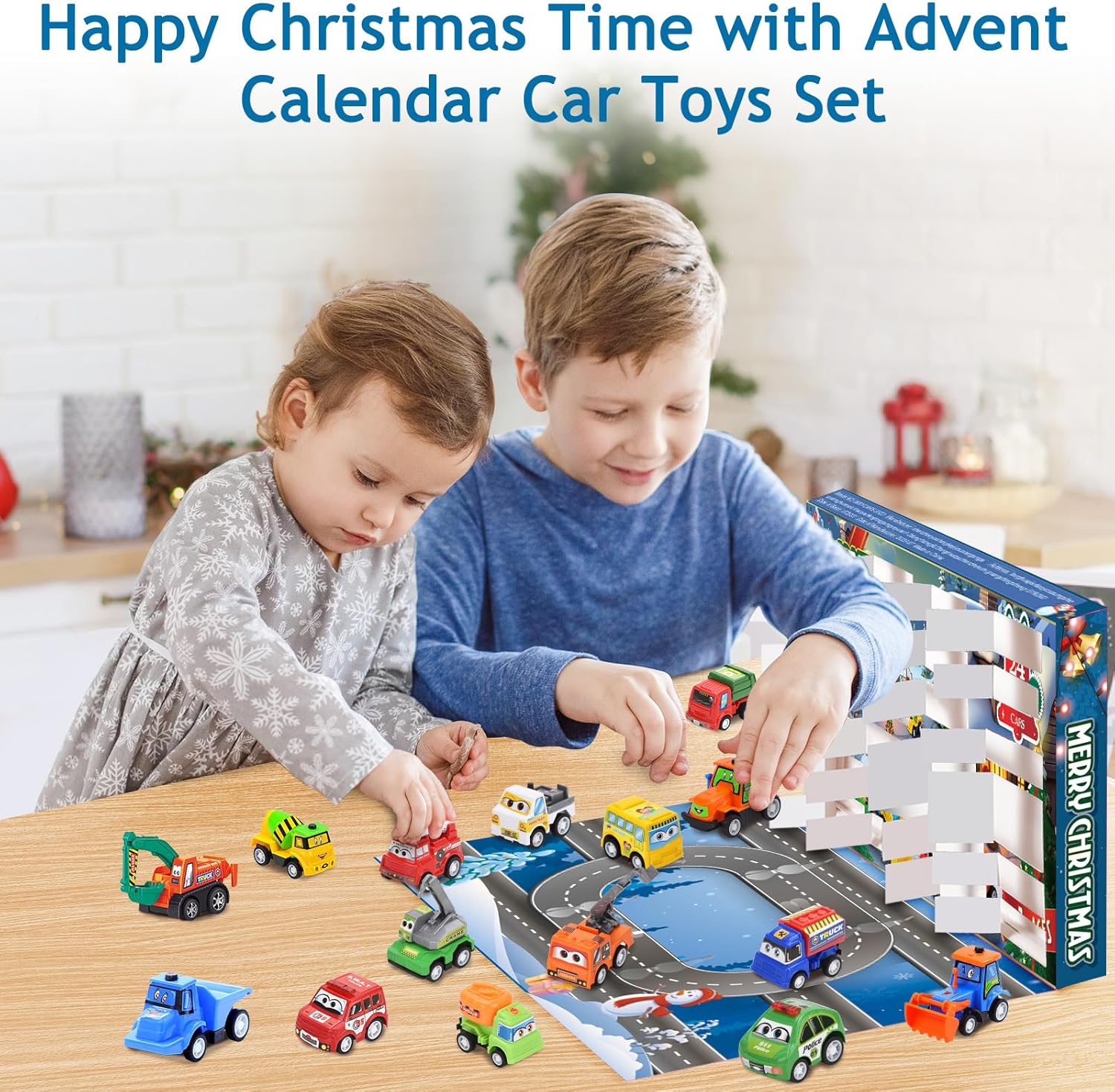 🏆Hot Sale⚡2025 Christmas Advent Calendar with 24 Pull-Back Toy Cars for Kids