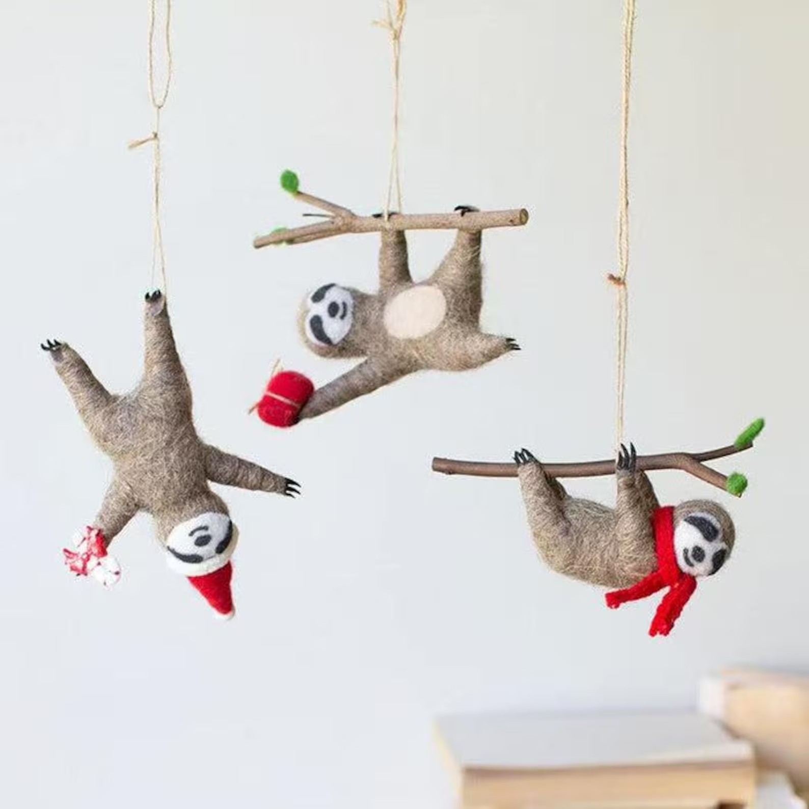 49% OFF This Week🦥 Felt Sloth Christmas Ornaments (3-Piece Set) 🎄