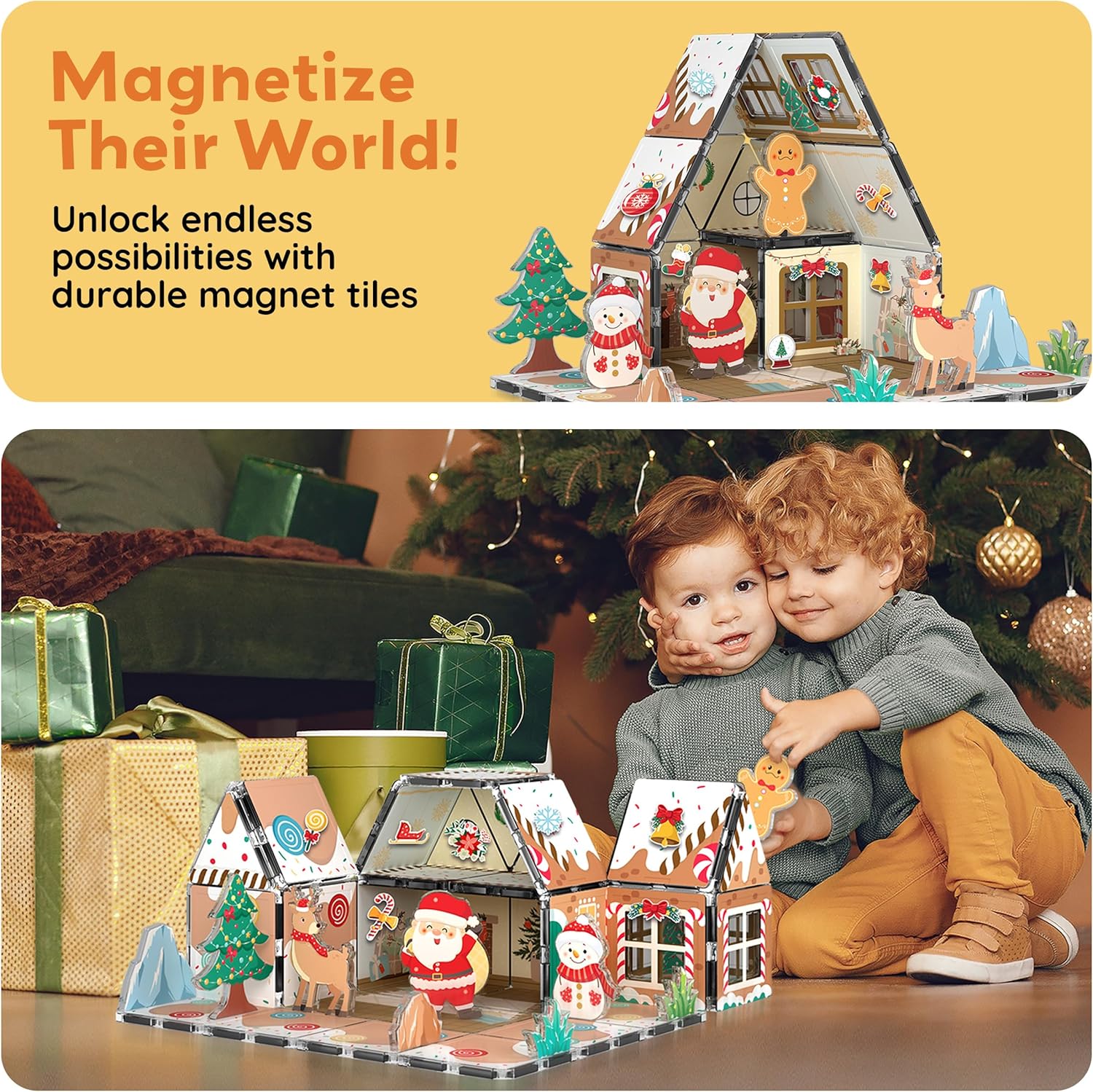 Magnetic Tiles Gingerbread House Holiday