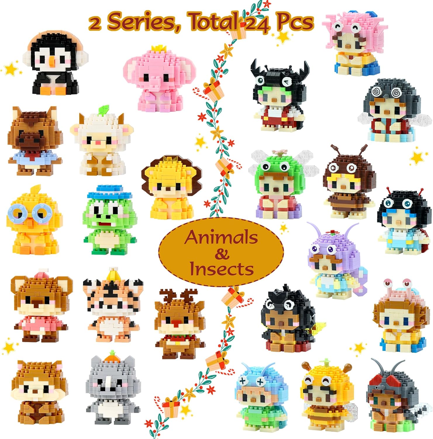 24 Pieces Advent Calendar 2025 Mini Building Blocks