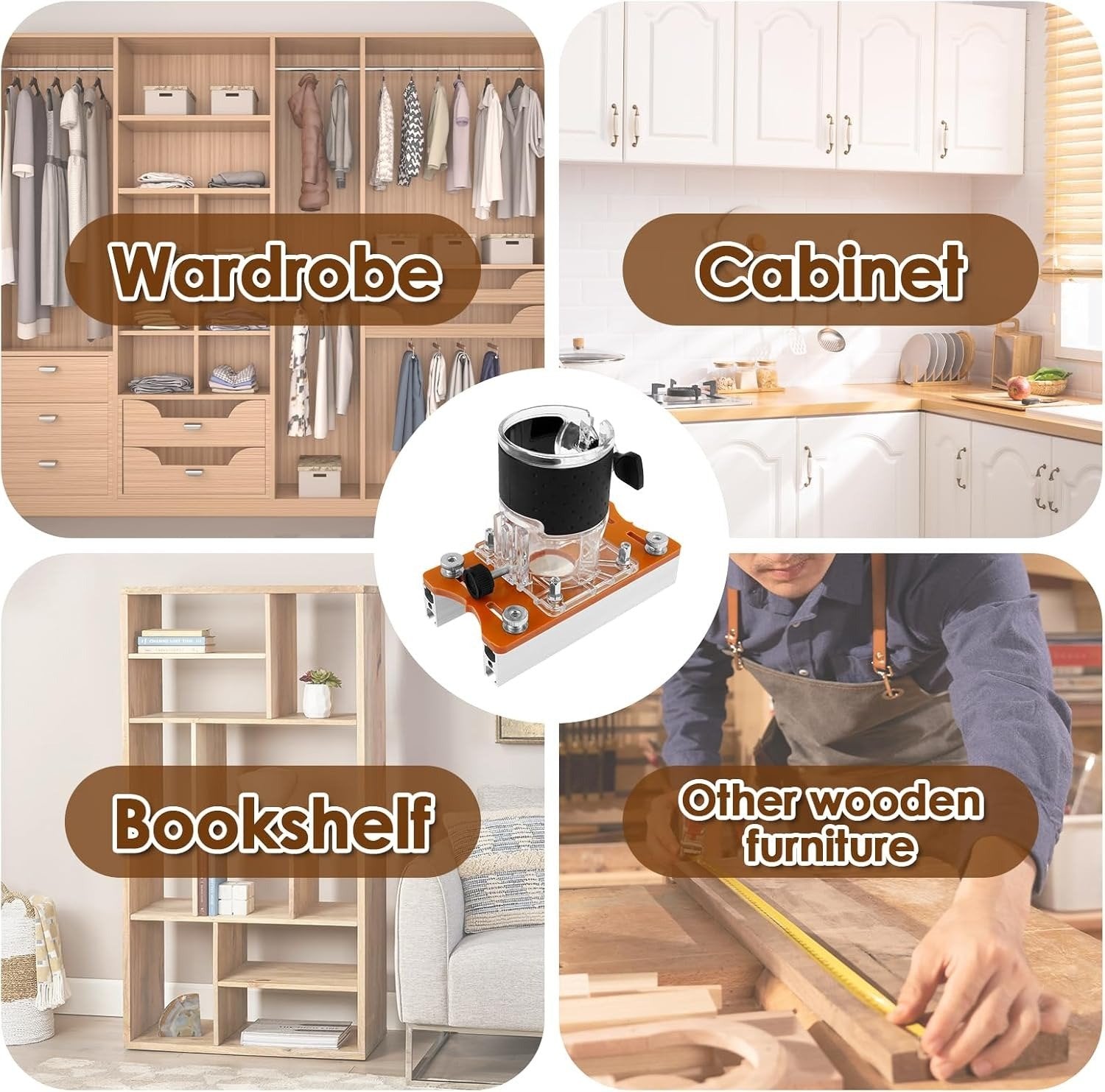 💥2-in-1 Woodworking Trimmer Slotting Auxiliary Positioning Bracket