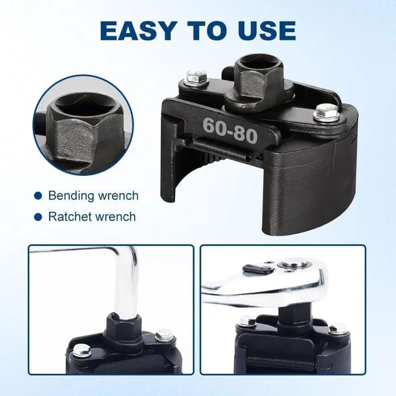 Adjustable Oil Filter Wrench – Universal 60mm-145mm Cap Tool for Spin-On Filters