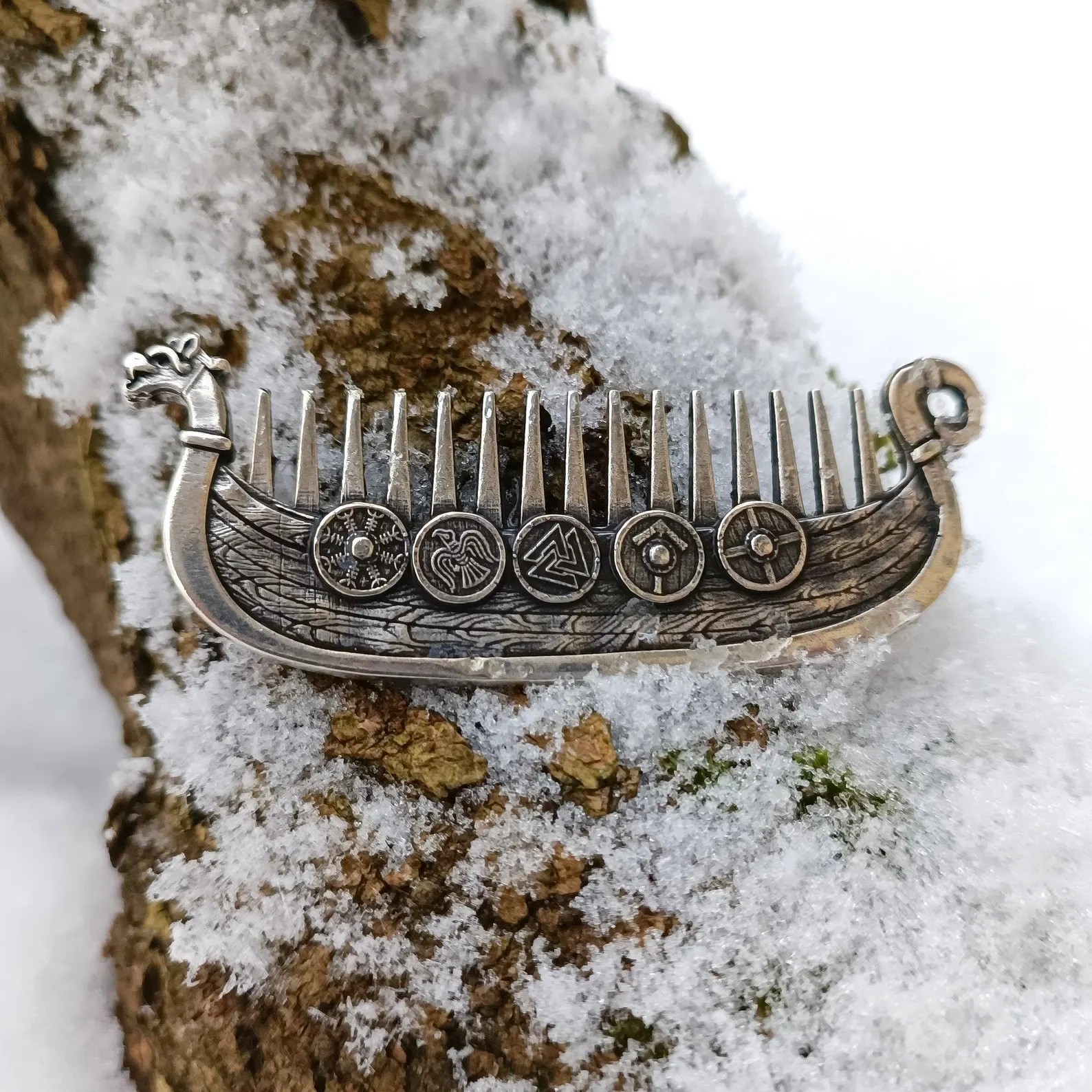 ⚔️ Viking Drakkar Beard Comb | Hand-Cast Metal 🛡️