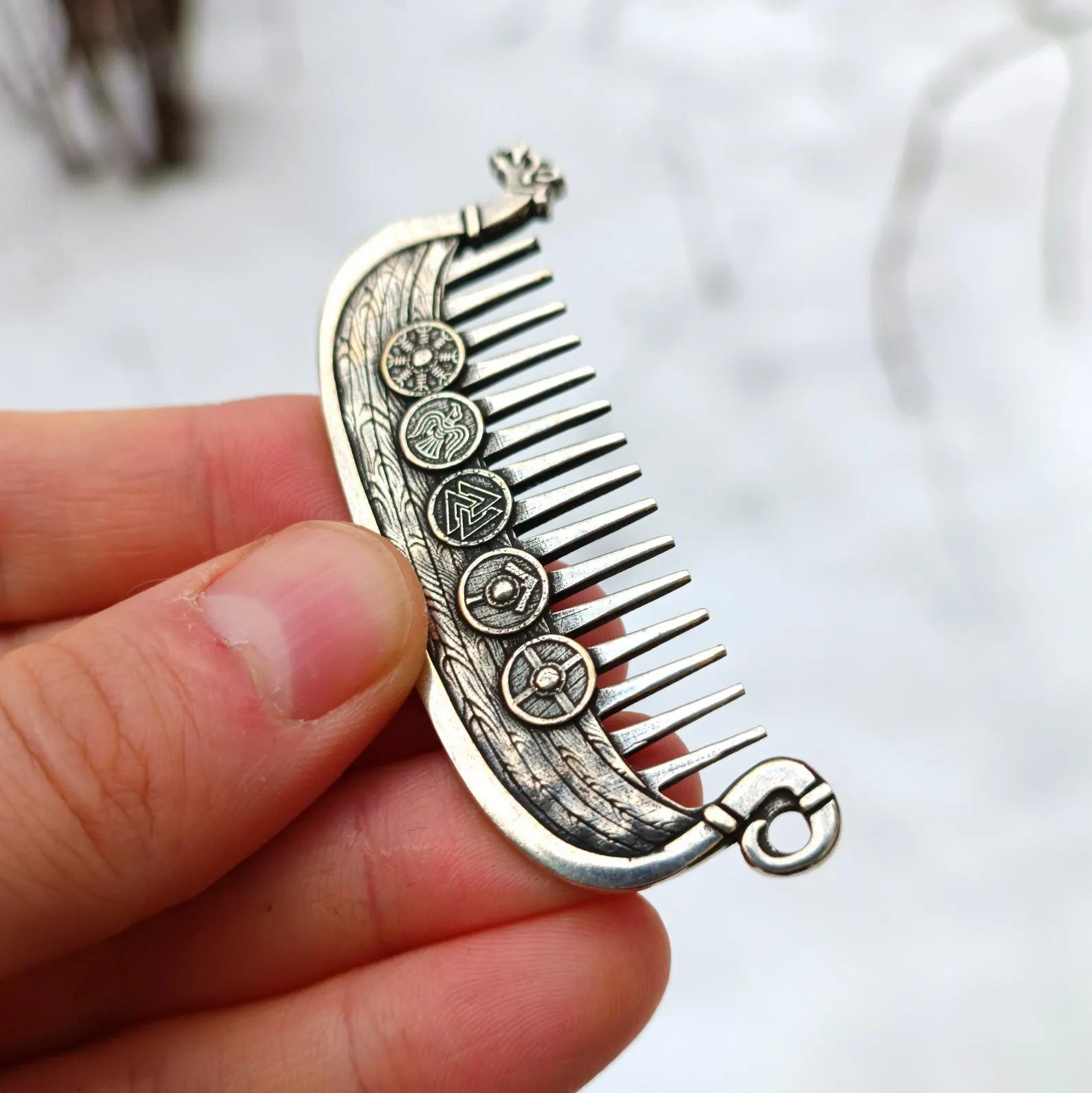 ⚔️ Viking Drakkar Beard Comb | Hand-Cast Metal 🛡️