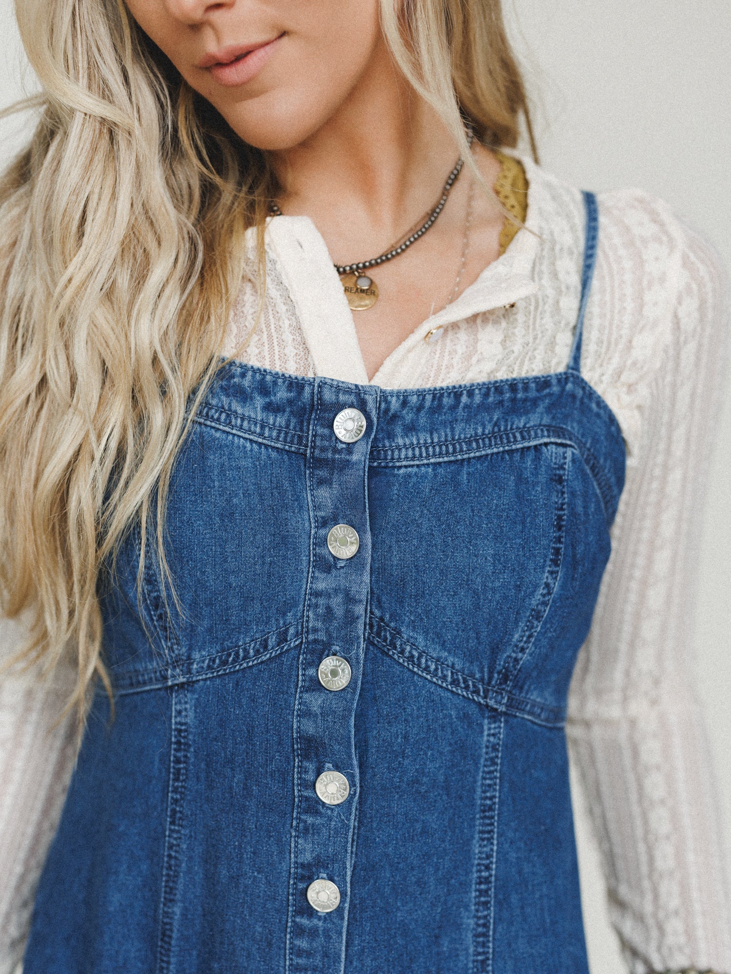 Small Town Girl Dress - Medium Wash