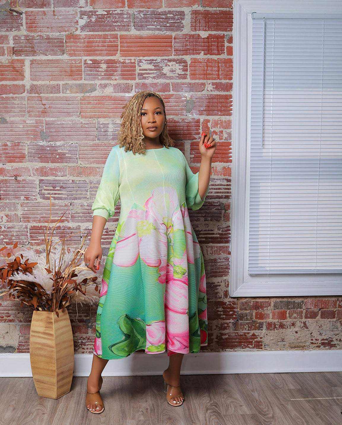 Botanical Bloom Midi Dress