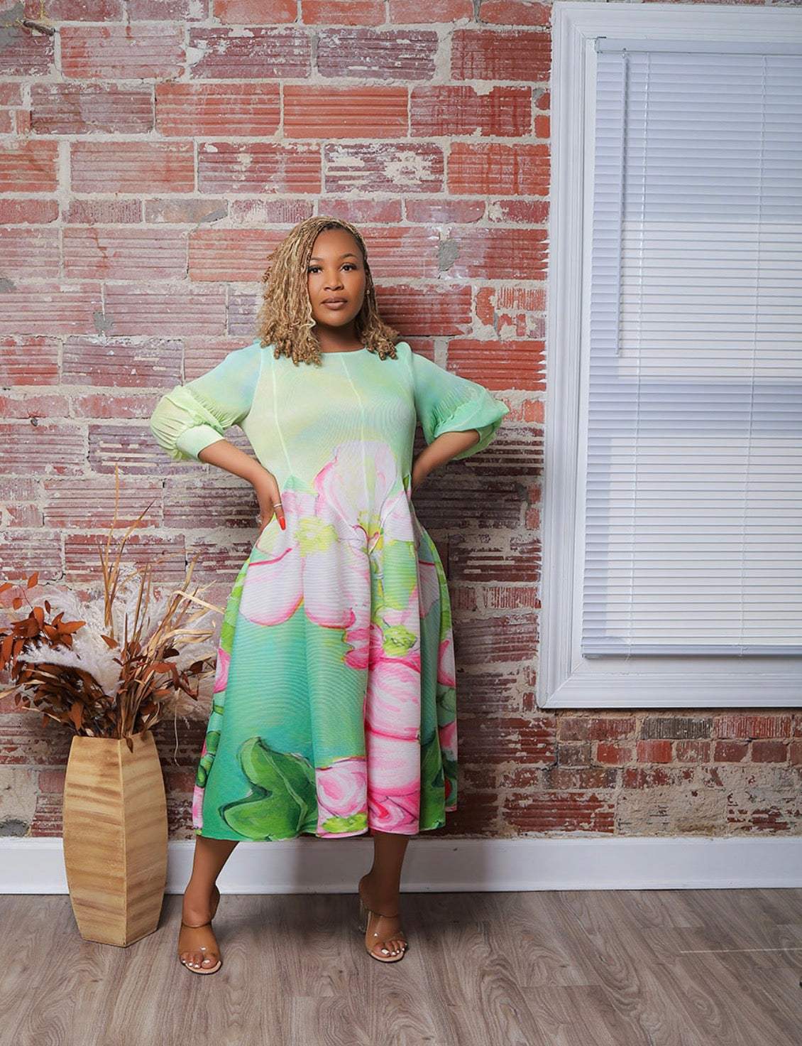 Botanical Bloom Midi Dress