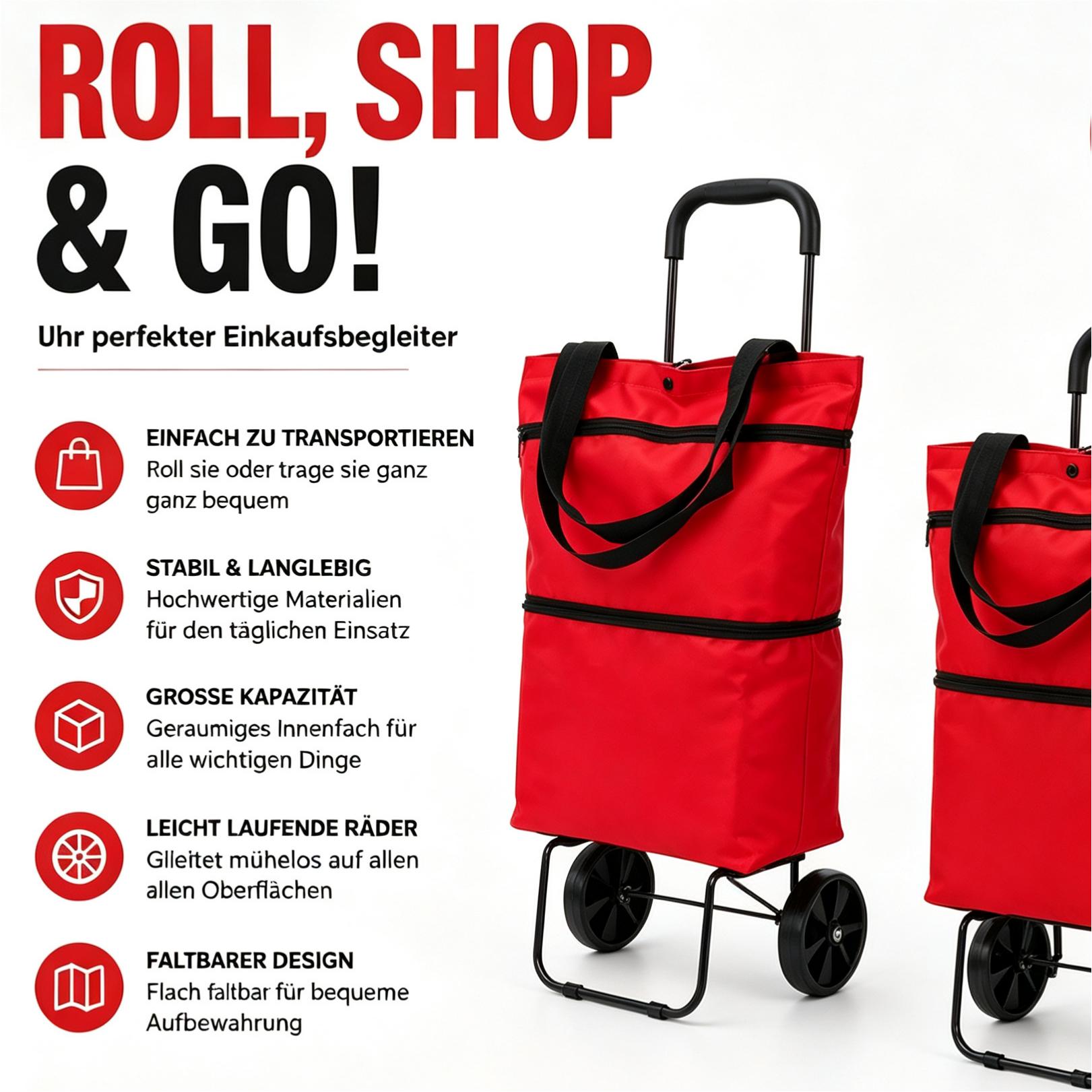 🔥HEISSER SALE – 60 % RABATT🔥 Faltbare 2-in-1-Einkaufstasche