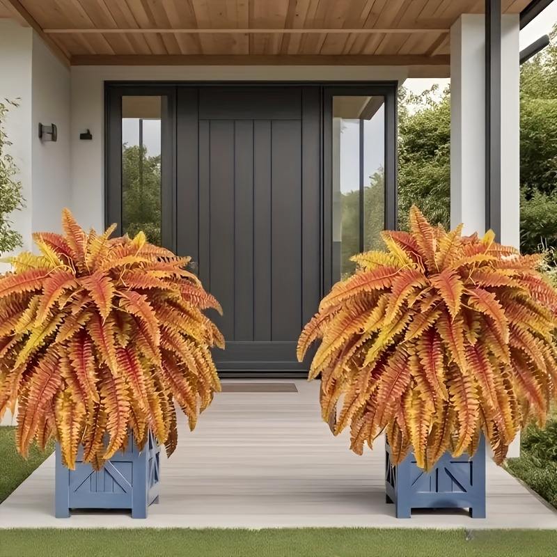 🍂$9.98 Today Only--UV Resistant Lifelike Autumn-colored Artificial Boston Fern🍁