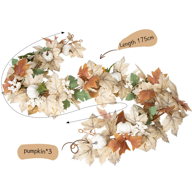 🍁$9.99 On Sale Today Only🍂Fall Wreath with Pumpkin Maple Leaves🎃