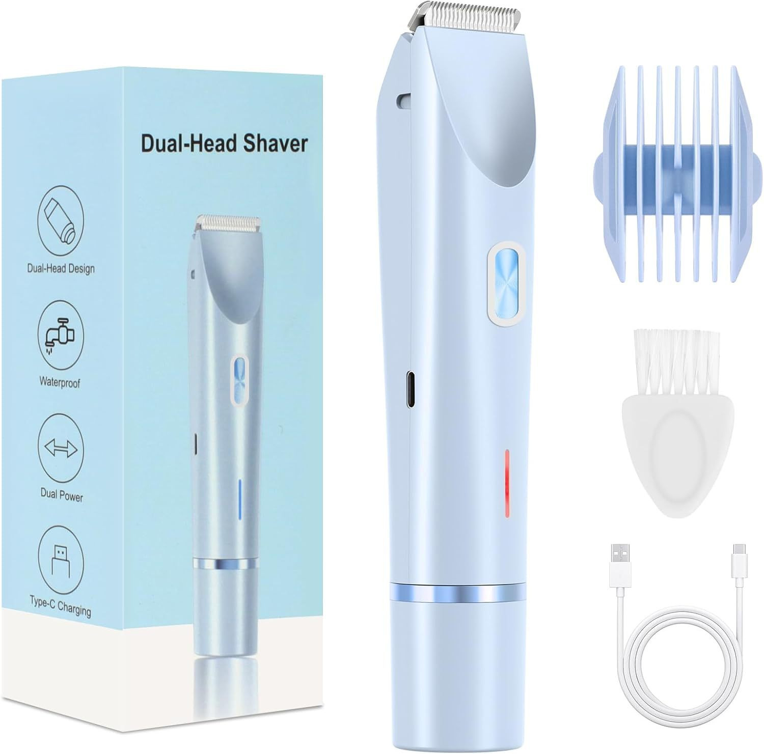 Double head electric full body shaver