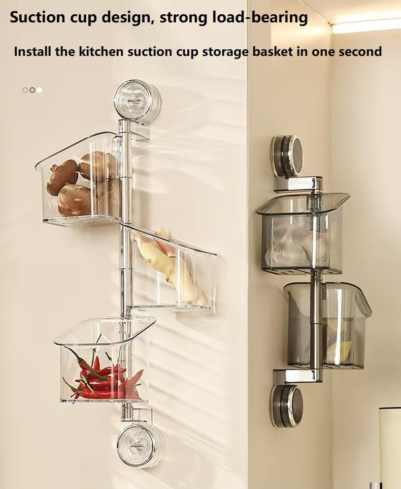 Punch-free rotating wall-mounted storage rack