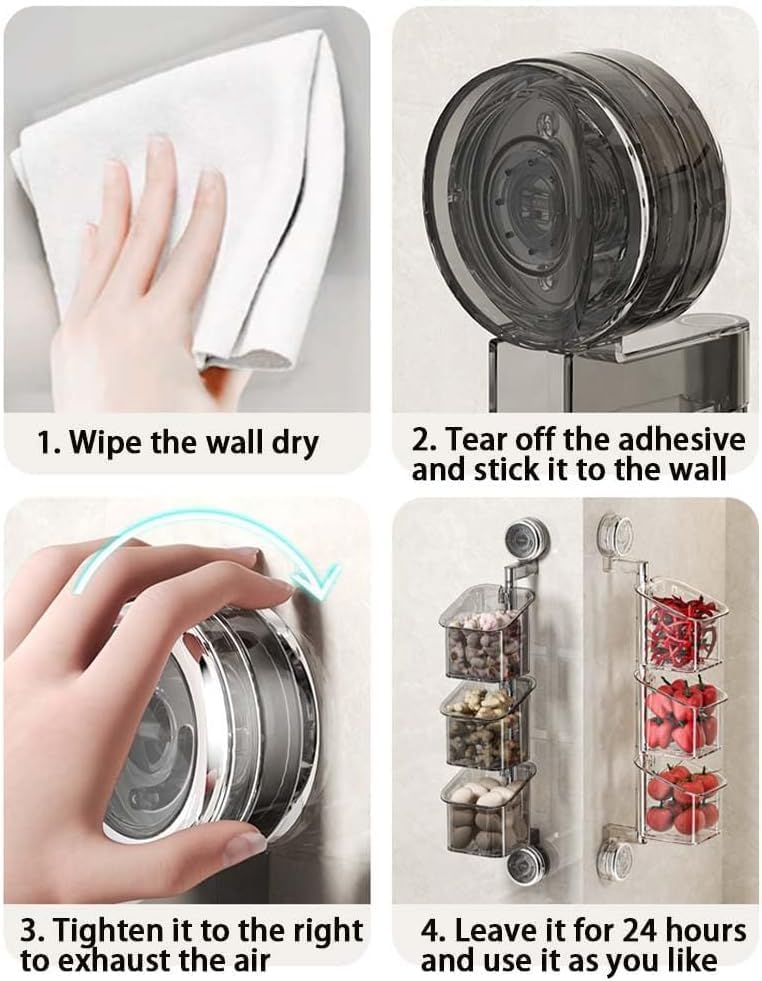 Punch-free rotating wall-mounted storage rack