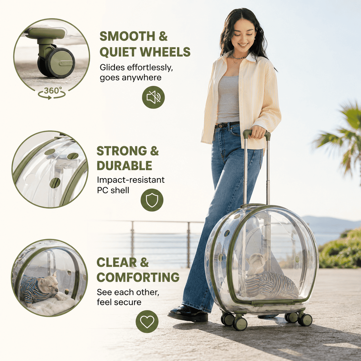 Transparent Pet Luggage — HeatShield Edition