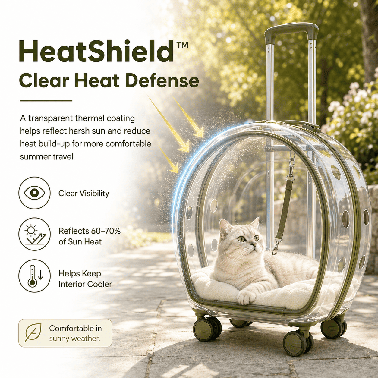 Transparent Pet Luggage — HeatShield Edition