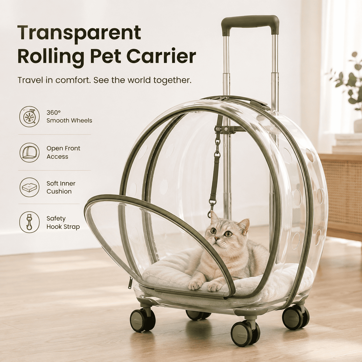 Transparent Pet Luggage — HeatShield Edition