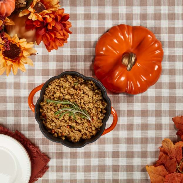 2-Quart / 4-Quart Enameled Cast Iron Pumpkin Dutch Ovens, Orange