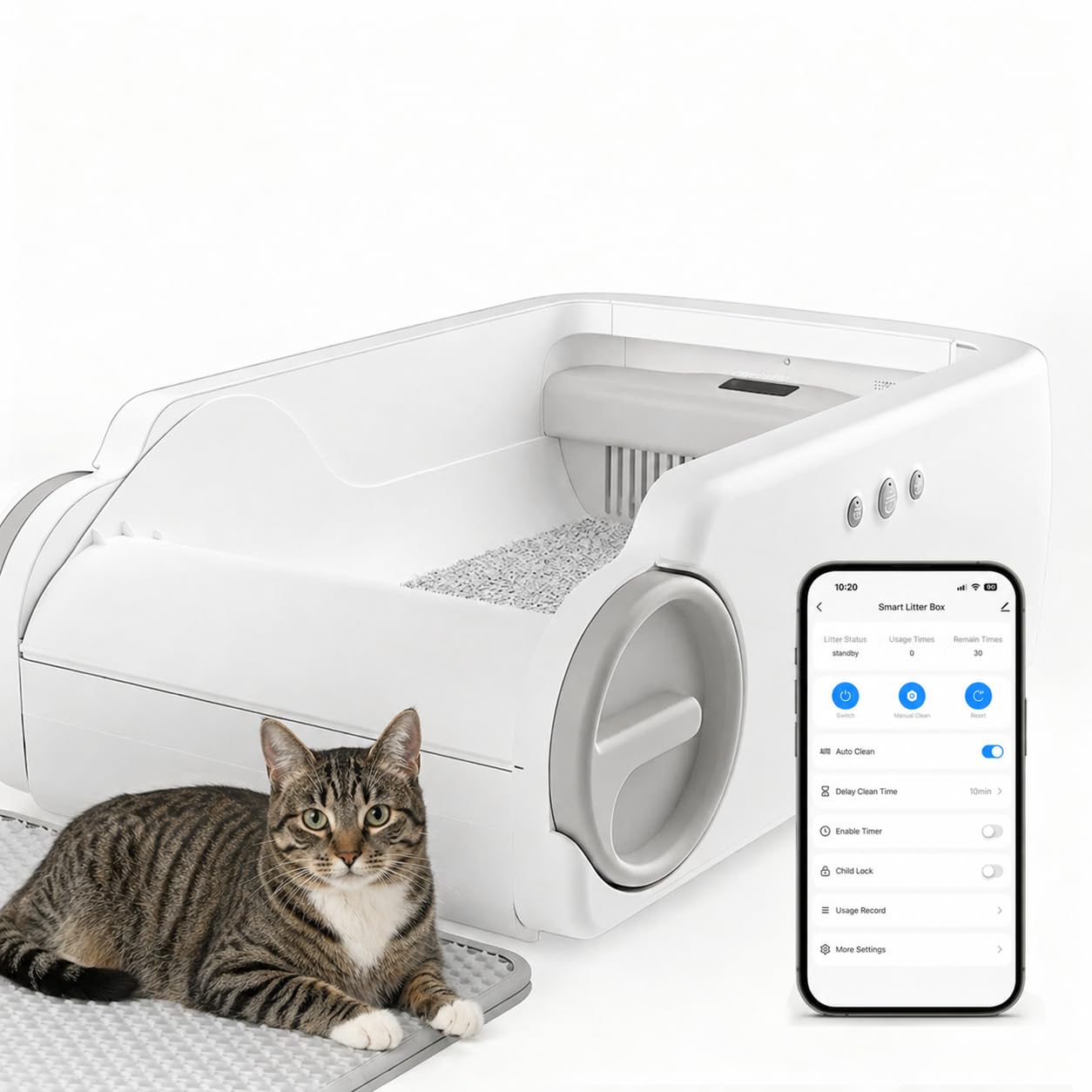 Open-top automatic litter box
