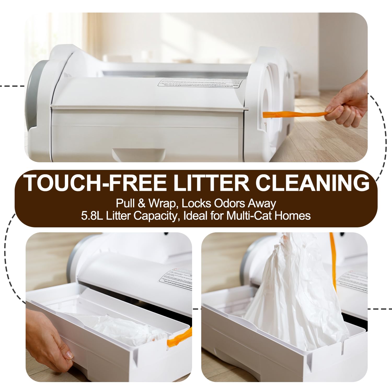 Open-top automatic litter box