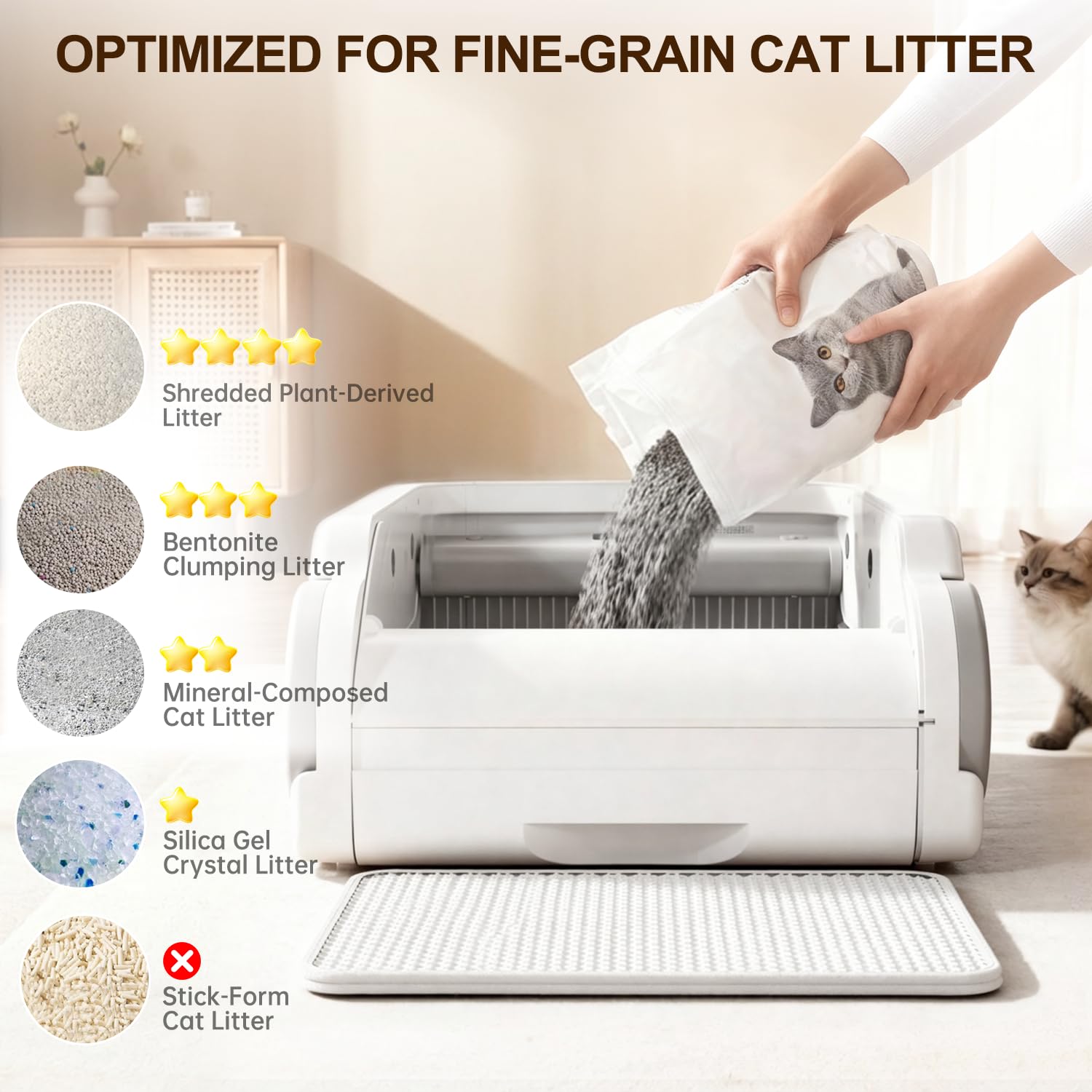 Open-top automatic litter box