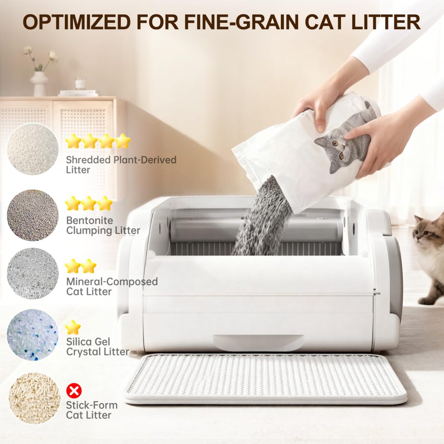 Open-top automatic litter box