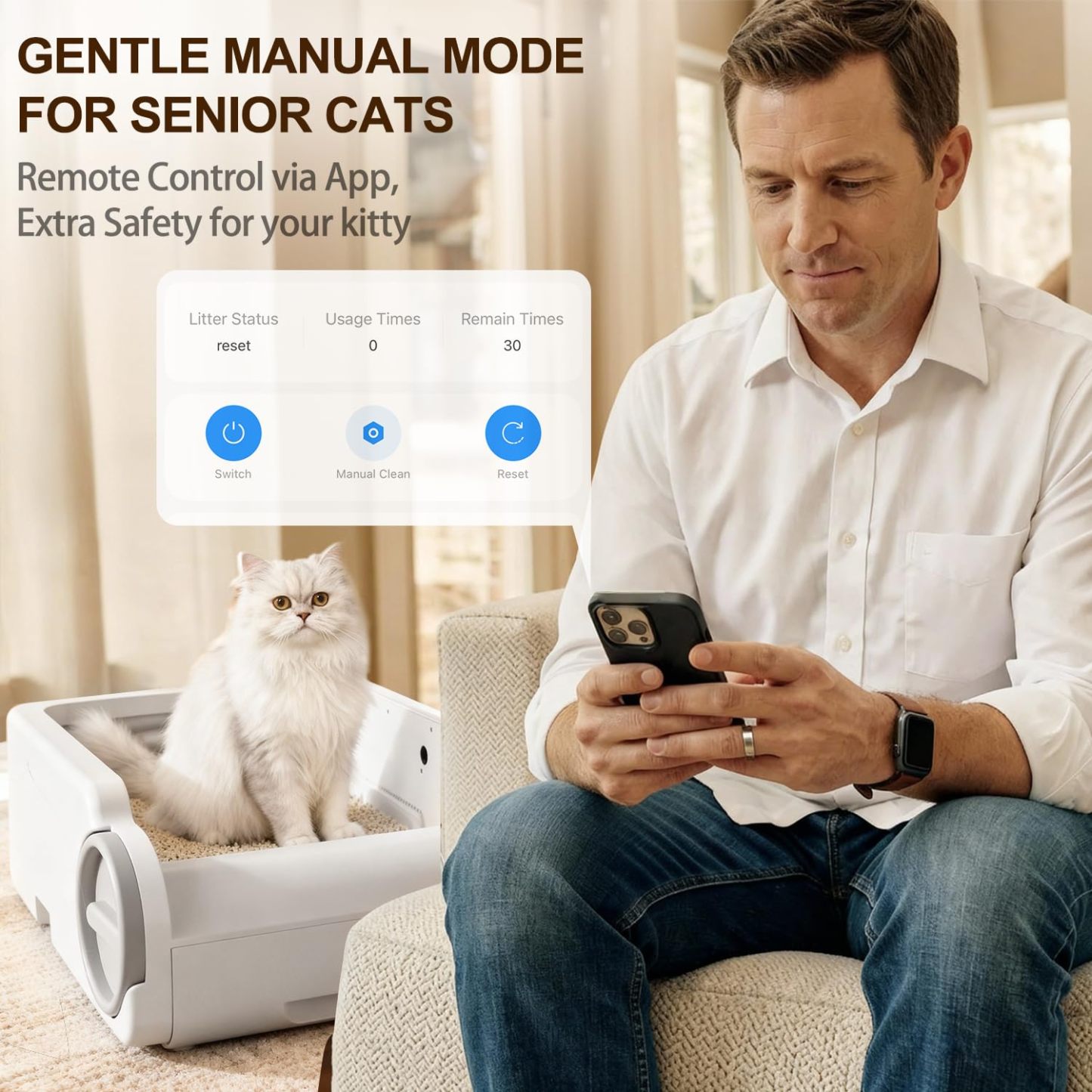Open-top automatic litter box