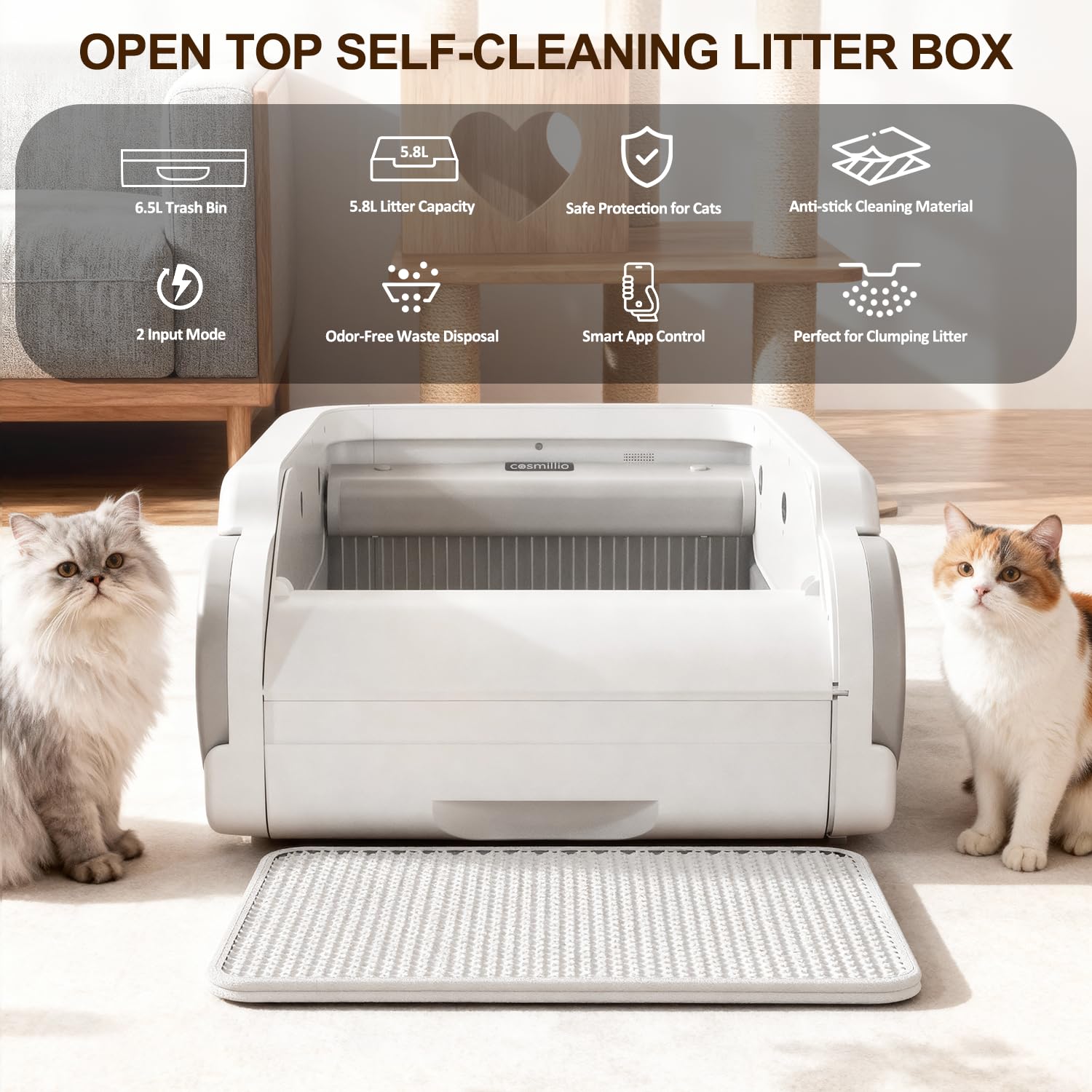 Open-top automatic litter box