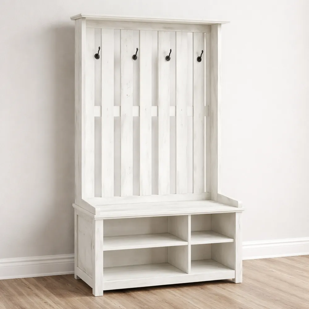 Portemanteau avec banc et étagère à chaussures, pour entrée ou chambre