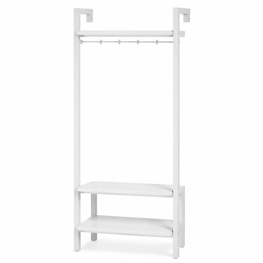 Portemanteau mural industriel blanc pour chambre et salon 180CM