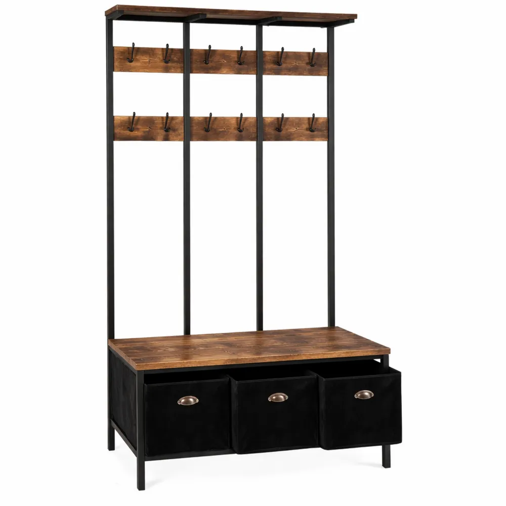 Vestiaire d'entrée avec banc et rangements