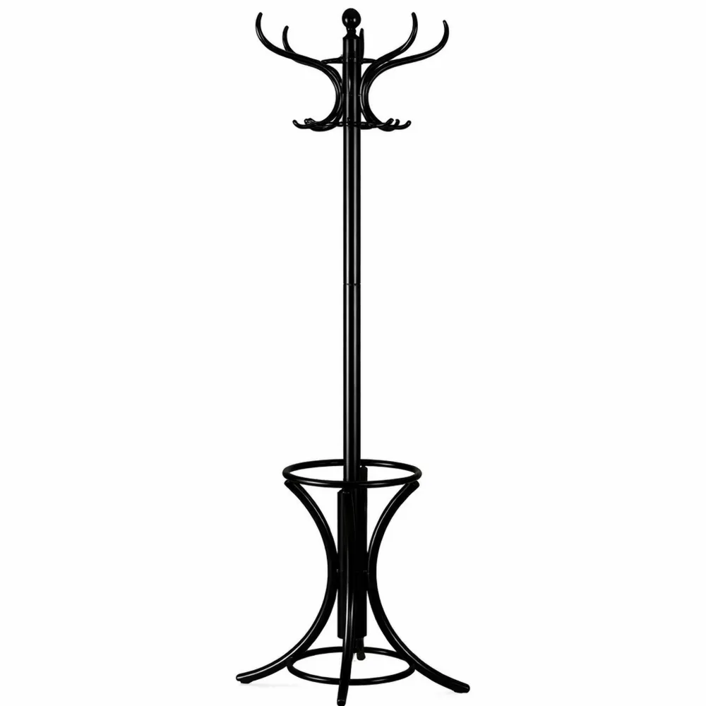 Portemanteau d'arbre avec 12 crochets et porte-parapluies pour entrée
