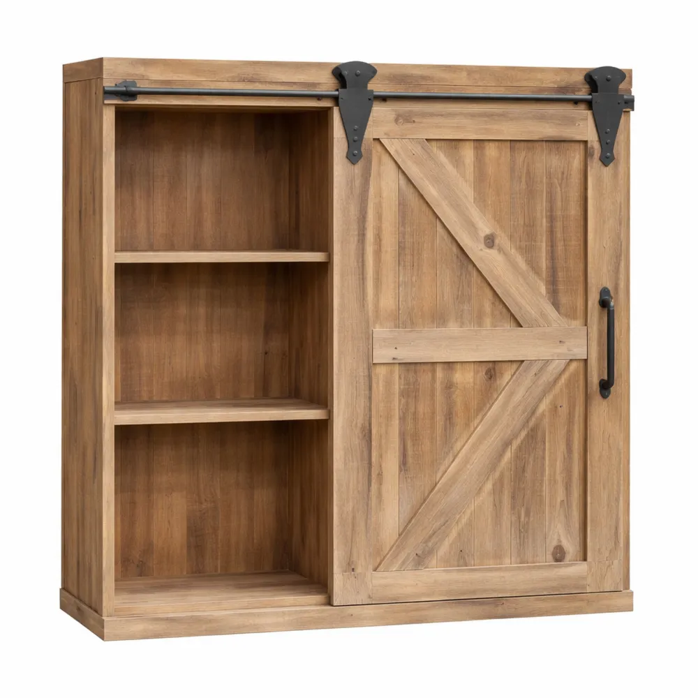 Meuble de rangement mural avec miroir coulissant pour salle de bain