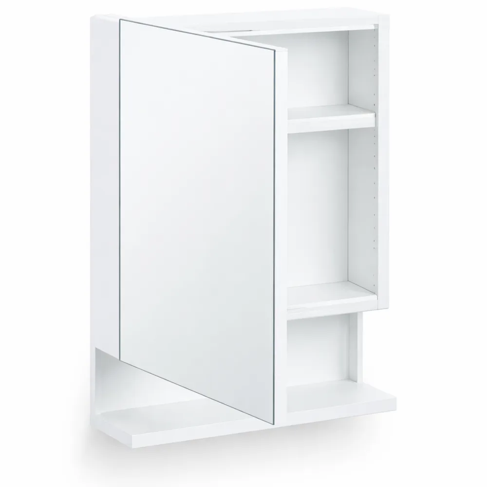 Armoire de Salle de Bain avec Miroir et Étagères, 55x35x12 cm