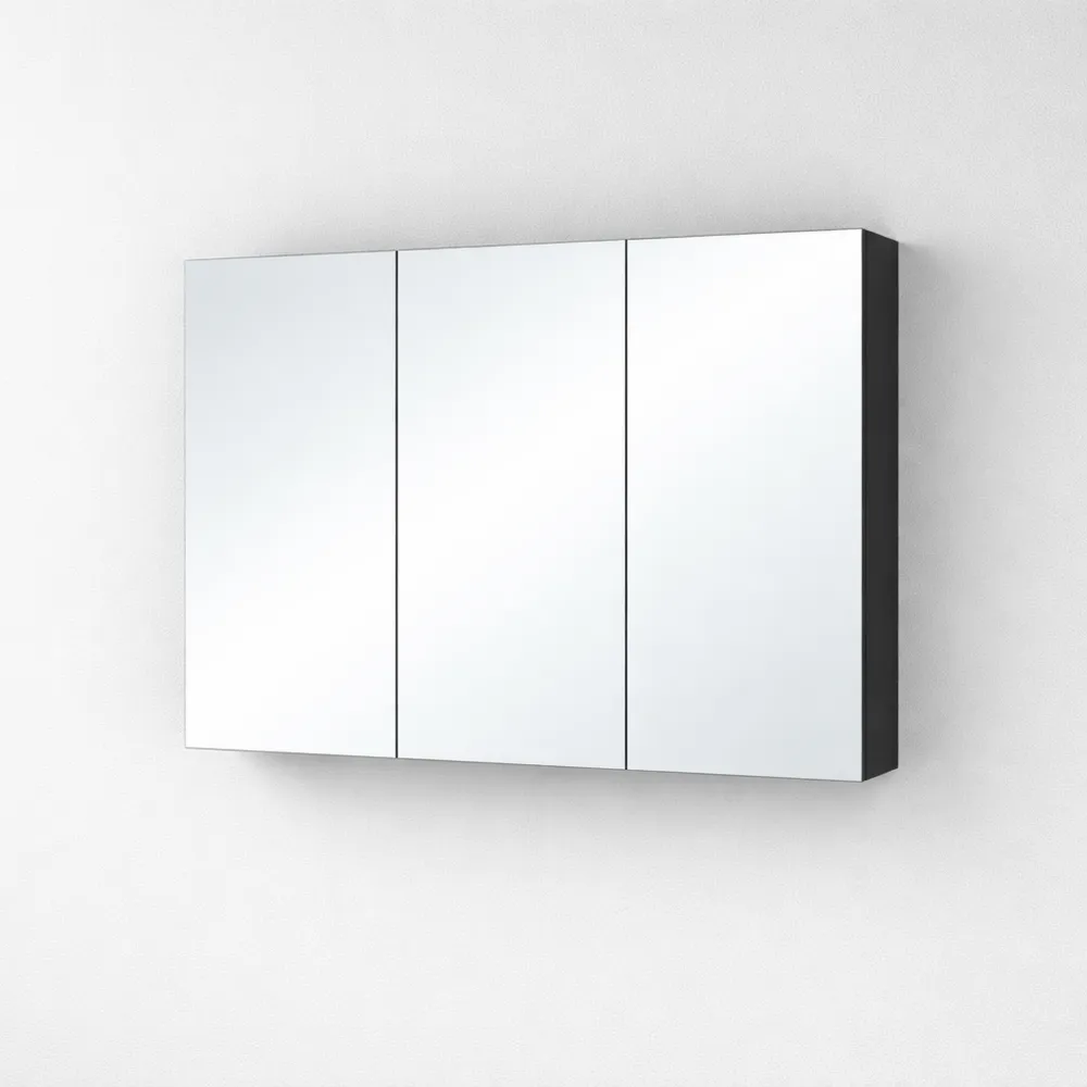 Armoire murale de salle de bains avec miroir et étagères réglables anthracite