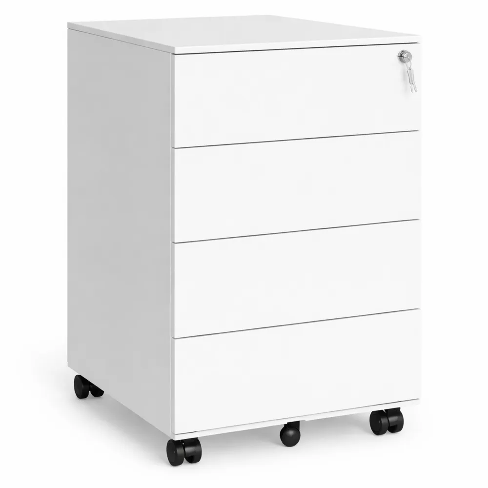 Caisson mobile à 4 tiroirs verrouillables pour télétravail