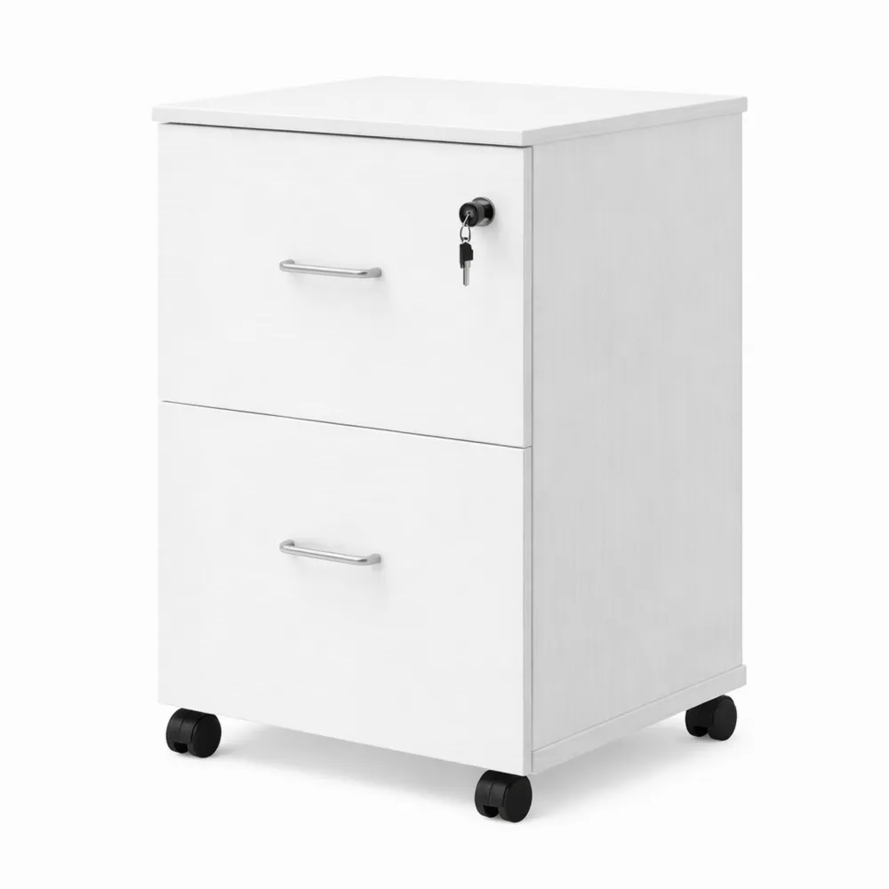 Caisson de Bureau à Roulettes avec 2 Tiroirs Verrouillables