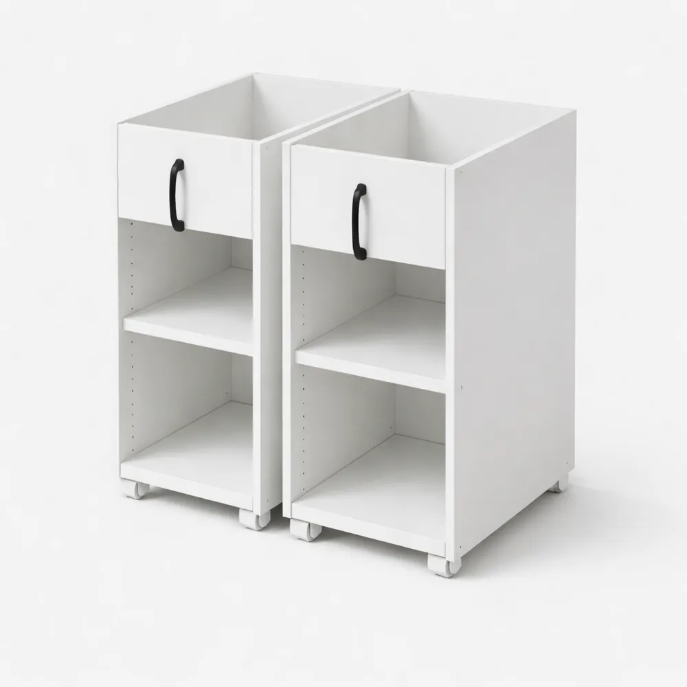 Caisson de Rangement Mobile avec Tiroirs et Compartiments, Blanc, 52x50x75 cm