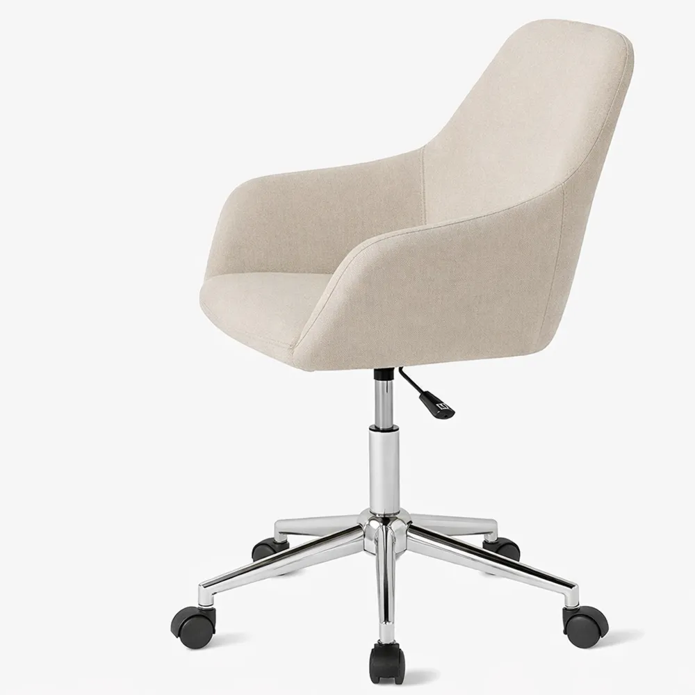 Chaise de Bureau Confort en Tissu Beige Réglable