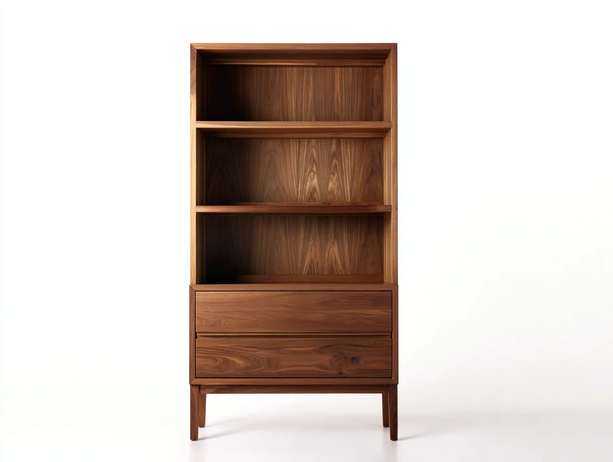 Bibliothèque en bois 85x40x165 cm - brun - rangement intérieur style contemporain-Homiupden