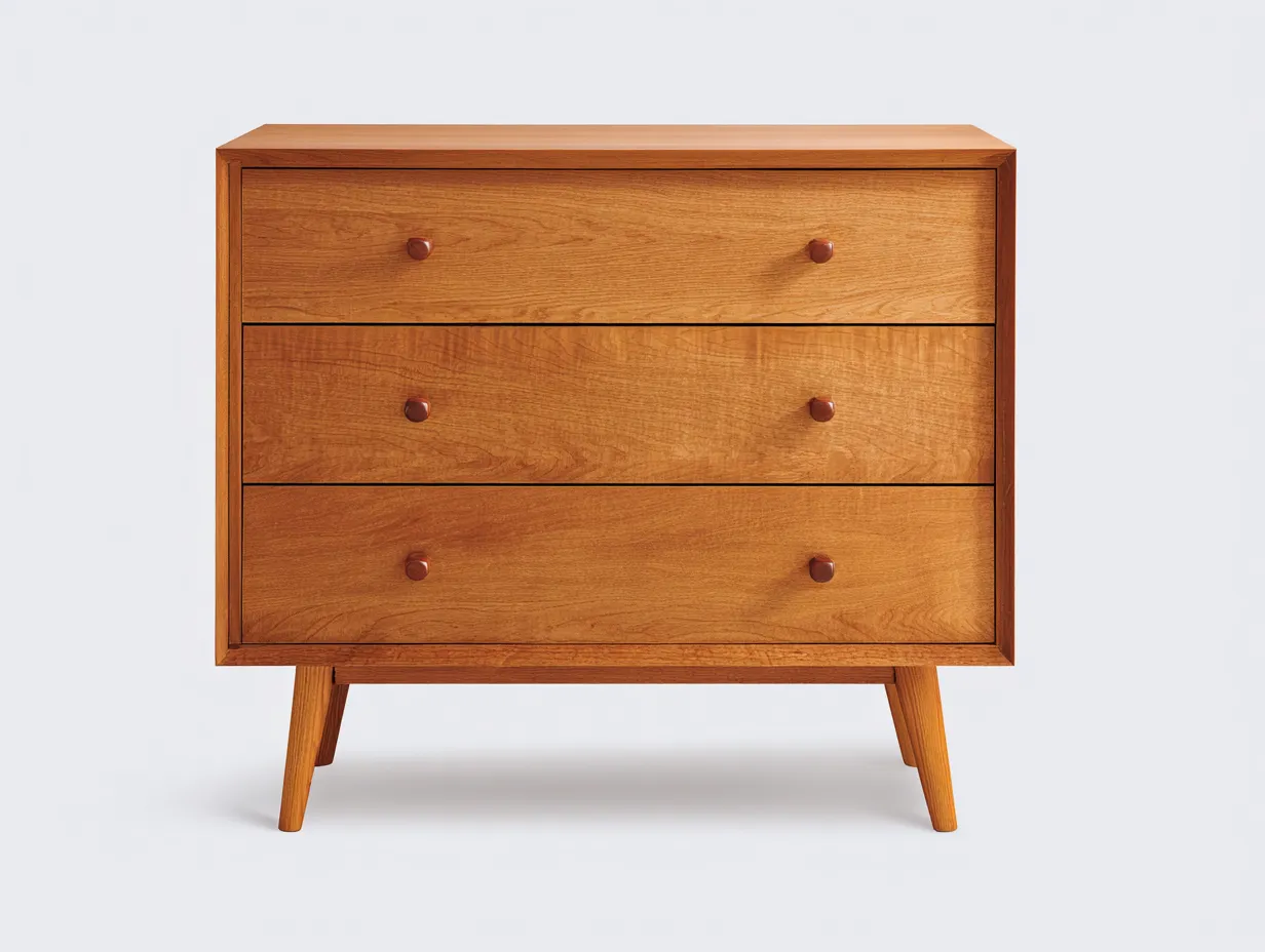 Commode en bois massif 80x40x75 cm - bois naturel - style rétro pour rangement intérieur-Homiupden