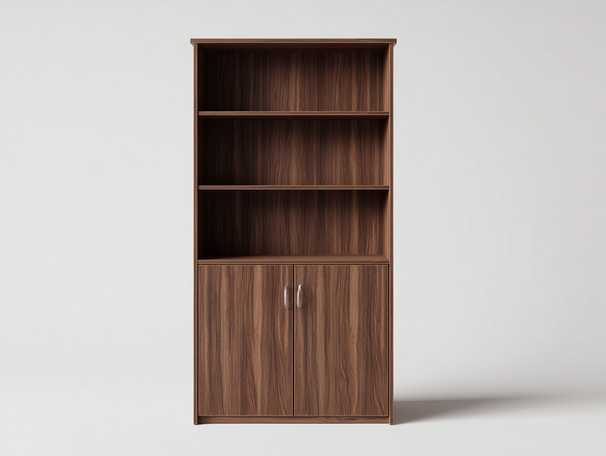 Bibliothèque avec portes en bois 80x40x170 cm - brun - rangement intérieur style contemporain-Homiupden