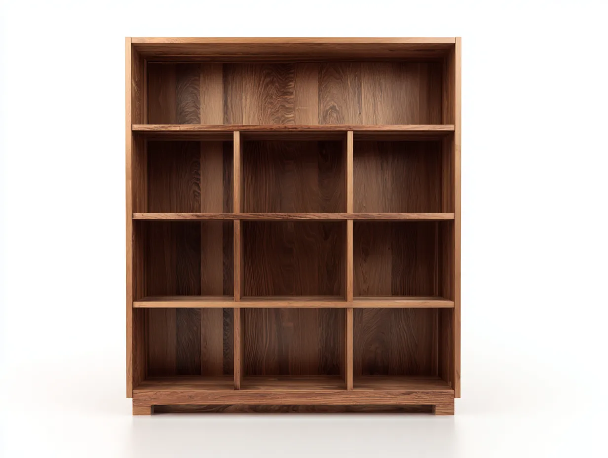 Bibliothèque en bois massif 90x35x140 cm - brun - rangement intérieur style contemporain-Homiupden