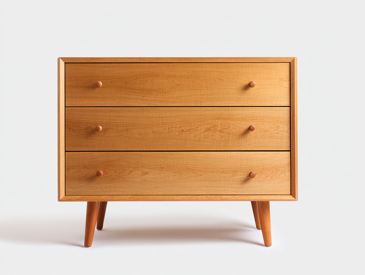 Commode en bois massif 80x40x75 cm - bois naturel - style rétro pour rangement intérieur-Homiupden